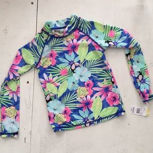 [ Joe Boxer Tropical Print Long Sleeve Swim Top ]